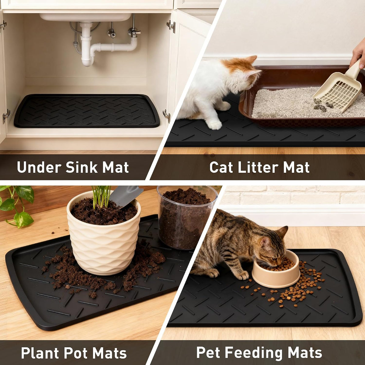Boot Trays Heavy Duty Rubber Mat with Lip, Waterproof Shoe Mat Tray for Entryway Shoe Tray Multi-Purpose for Indoor or Outdoor 27.56 x 15.75inch