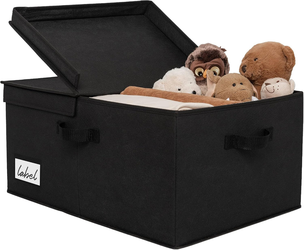GRANNY SAYS Extra Large Storage Bins with Lids, Closet Bins, Black