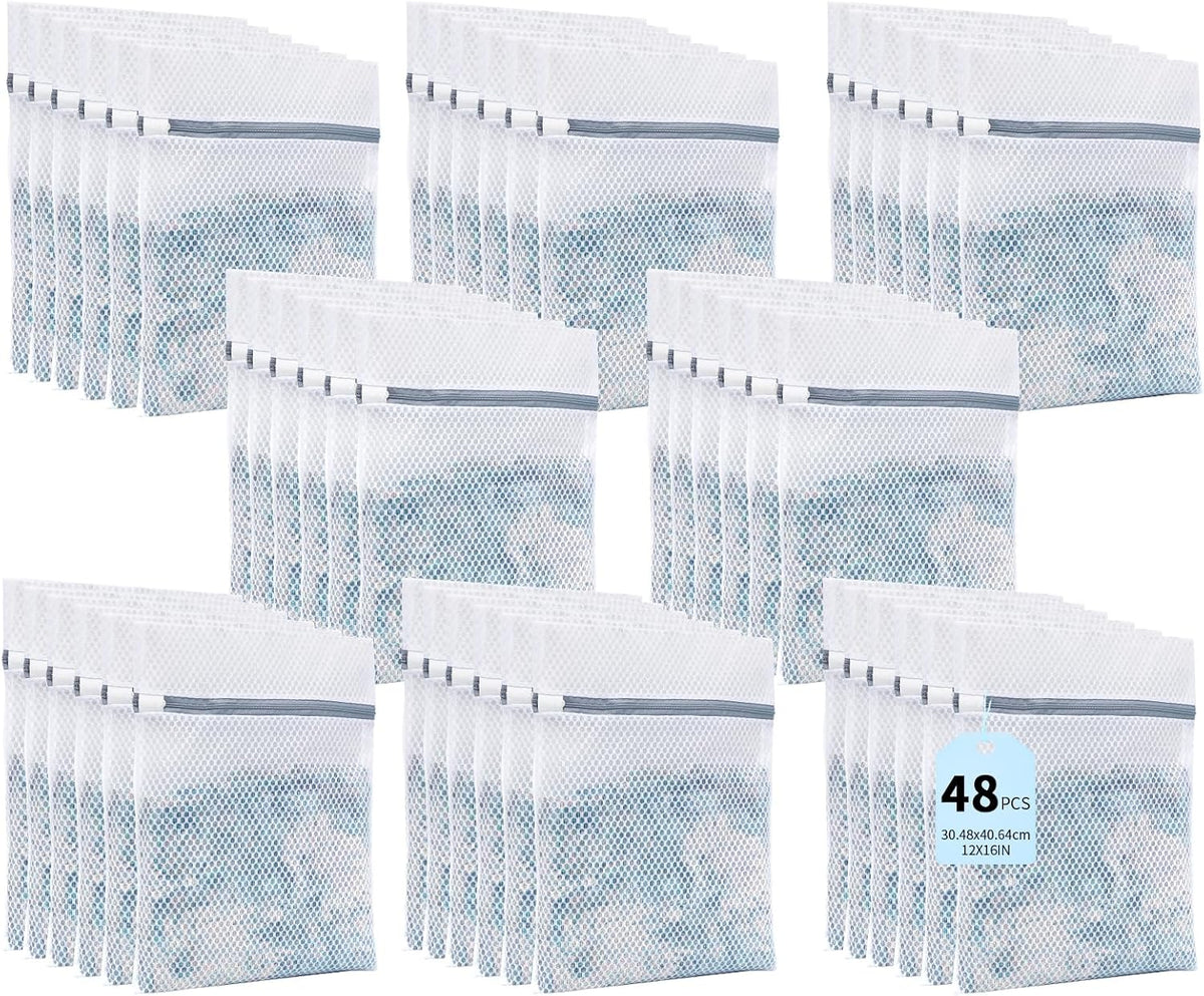 48PCS Laundry Bags Mesh Wash Bags,12X16IN Mesh Laundry Bags