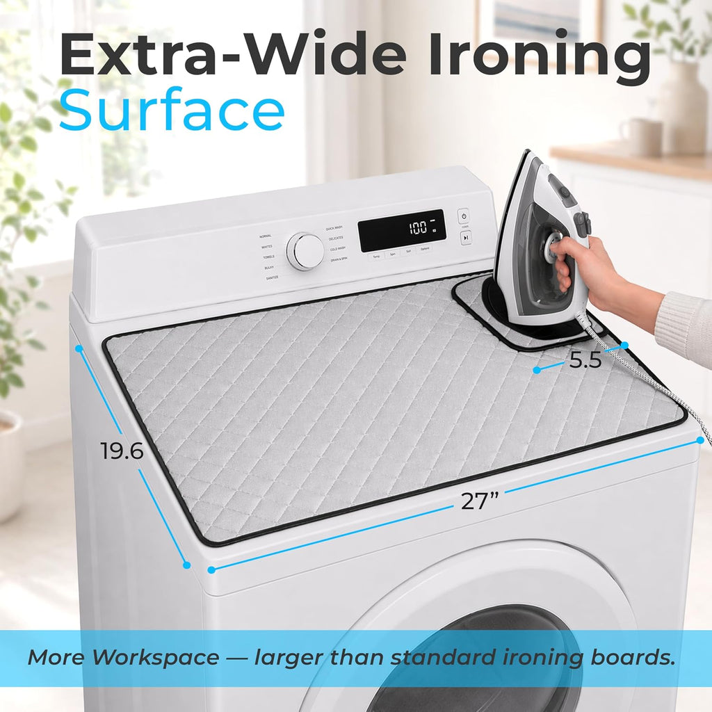 Handy Laundry Magnetic Ironing Mat, Change Any Flat Surface into an Ironing Board, Silicone Slip Resistant Iron Rest to Safely Place Your Hot Iron, Easy to Take Along When Traveling, (19 x 28 Inches)