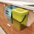 stonespace Small Cabinet Door Trash Can with Lid, 1.3Gal, Green
