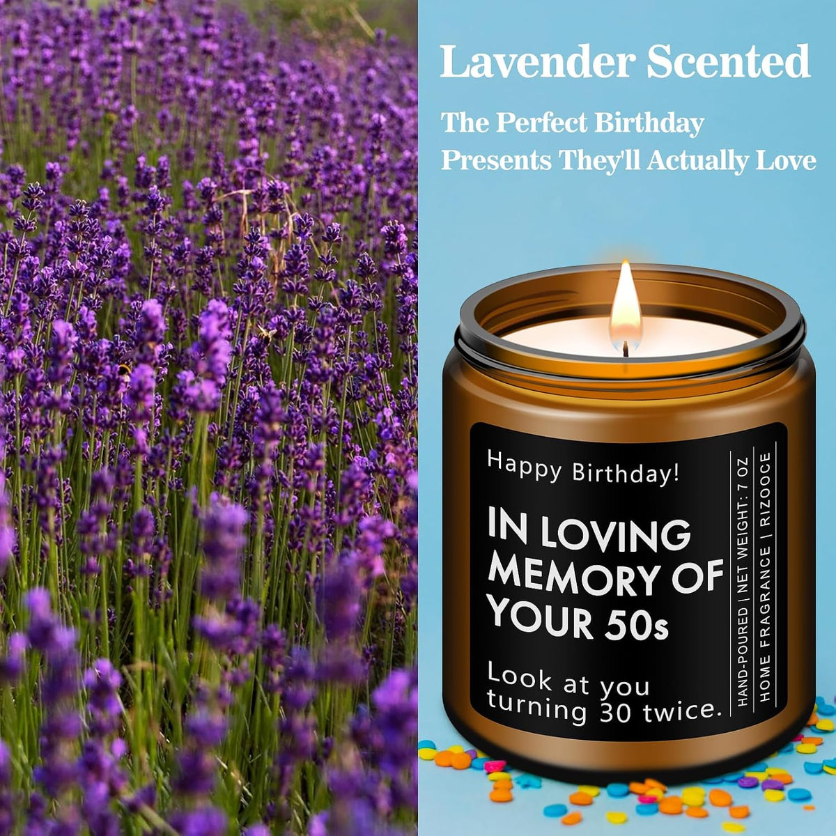 60th Birthday Gifts for Men Women, 1966 Birthday Scented Candle