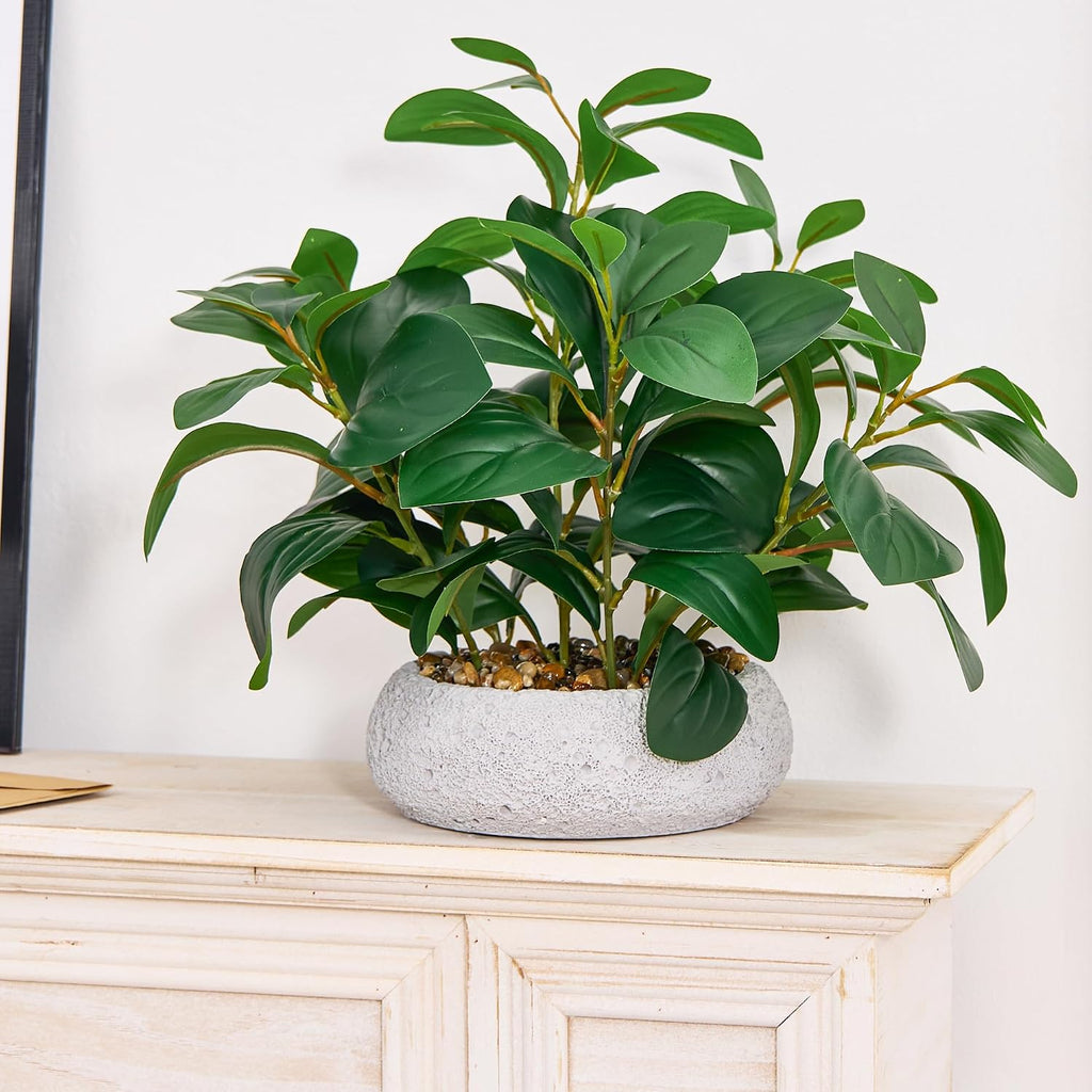 13" Realistic Fake Potted Plant Desk Office Bathroom Kitchen Shelf Decor