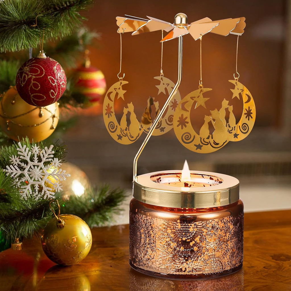 Cat Rotating Scented Candle, Gifts for Women Mom Daughter Sister Wife