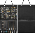 Caffox Hanging Jewelry Holder, Large Earrings Necklaces Organizer Storage for Earrings, Necklaces, Bracelets, Enamel Pins and Ankles, Jewelry Display Storage Hanger for Wall, Closet and Door