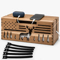 Acacia Wood Cable Management Box,Cord Hider & Organizer for Power Strip