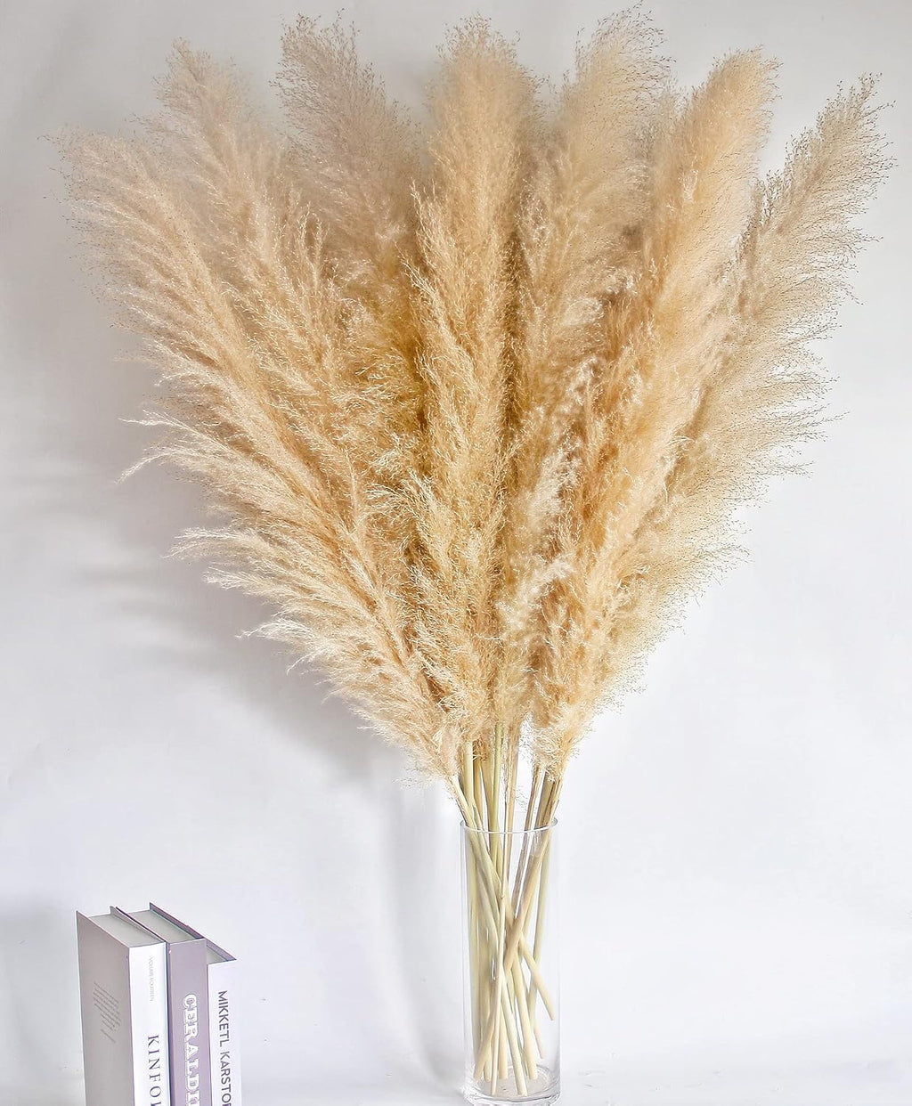 46" inch 10 Stems Natural Pampas Grass Decor Tall, Pompas Grass, Tall Pampas Grass for Weddingm, Farmhouse, Boho Home Decor (Ivory)