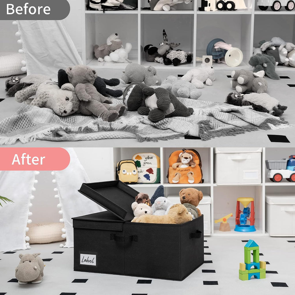 GRANNY SAYS Extra Large Storage Bins with Lids, Closet Bins, Black