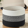 Artfeel 70L Large Cotton Rope Basket, Decorative Woven Blanket Storage for Living Room, Boho Toy Storage & Toy Box for Kids, Versatile Laundry Basket & Nursery Hamper for Blankets(Black)