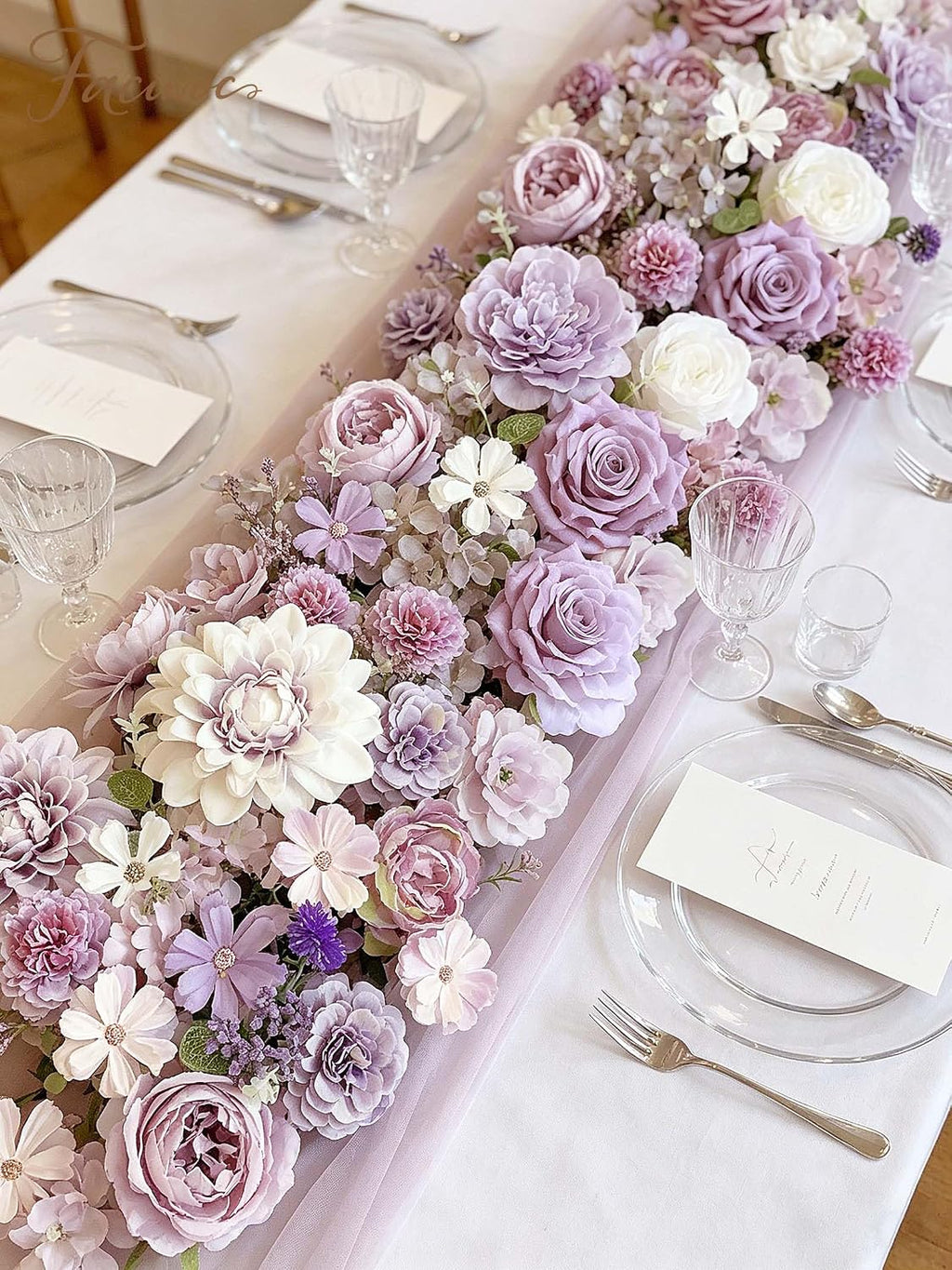 FACINOC Roses Artificial Flowers Purple Mix Silk Flower Dahlia Bulk Box Set