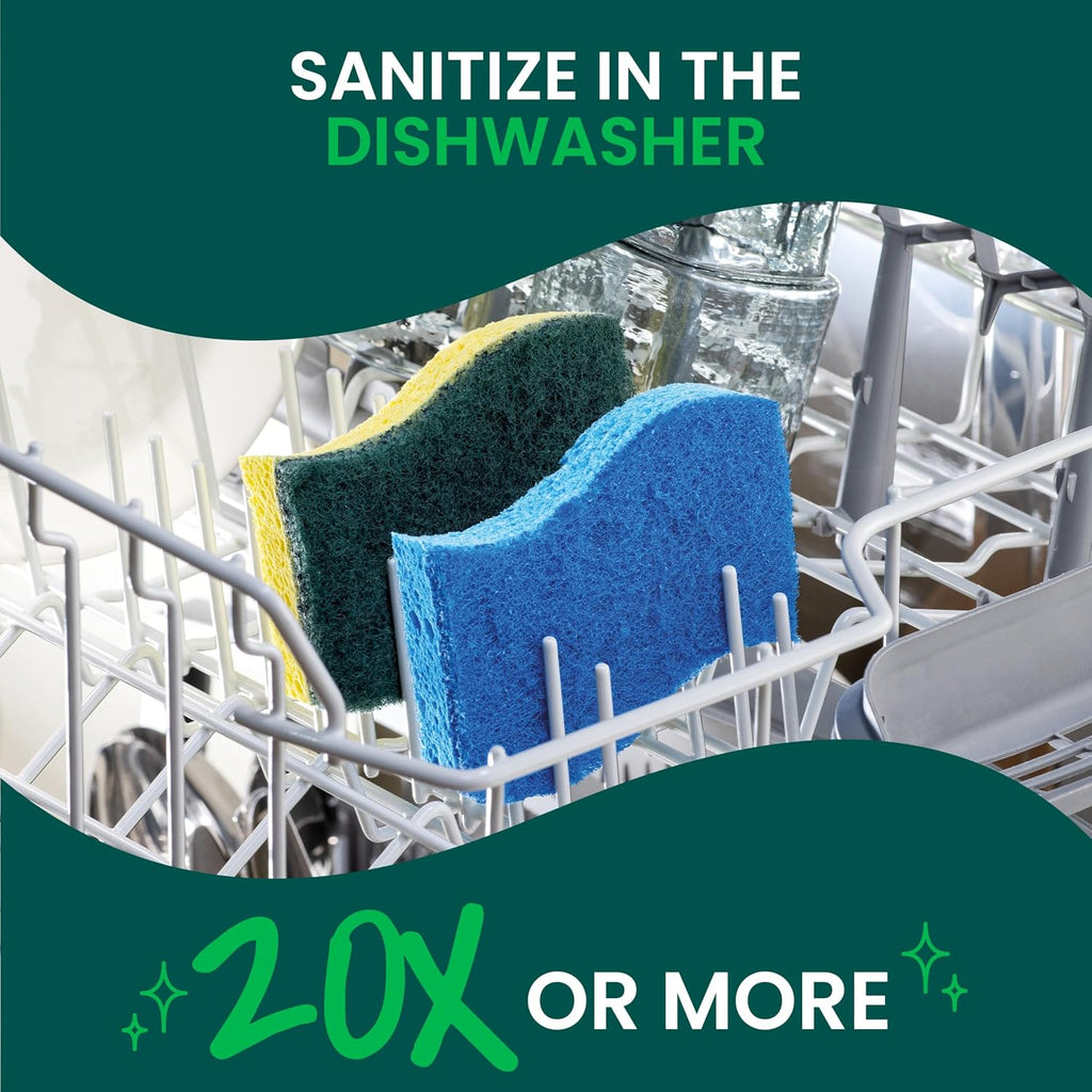 Scotch-Brite Zero Scratch Scrub Sponge, Kitchen Sponges for Cleaning Around the Home,Bathroom&More,Effective + Gentle Dish Scrubber,Best for Nonstick Pots and Pans,Safe on Most Surfaces (Pack of 45)