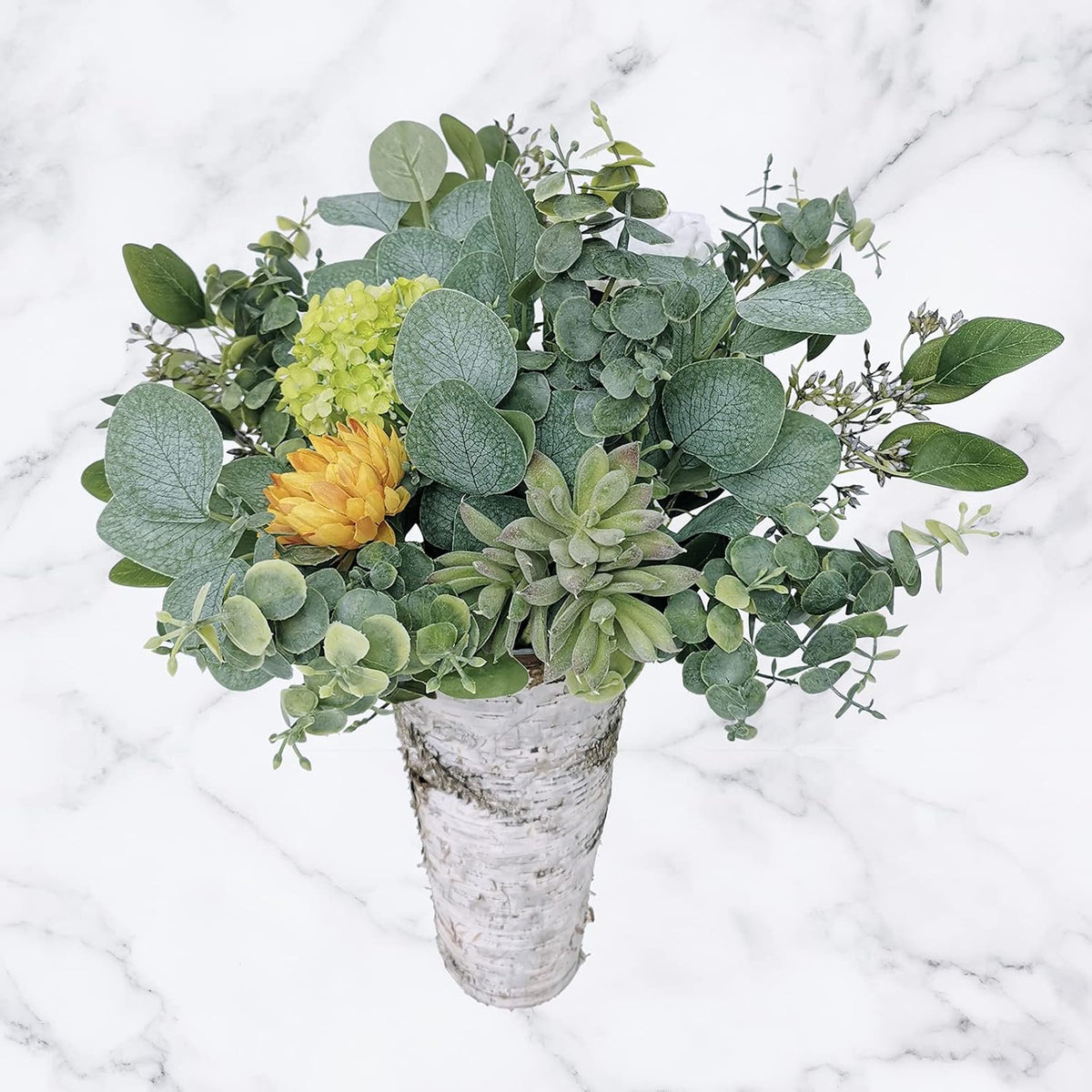 10 Pcs Mixed Eucalyptus Leaves Stems Bulk Artificial Silver Dollar Picks Faux Branches for Vase Bouquets Floral Arrangement Wreath Farmhouse Rustic Greenery Decor