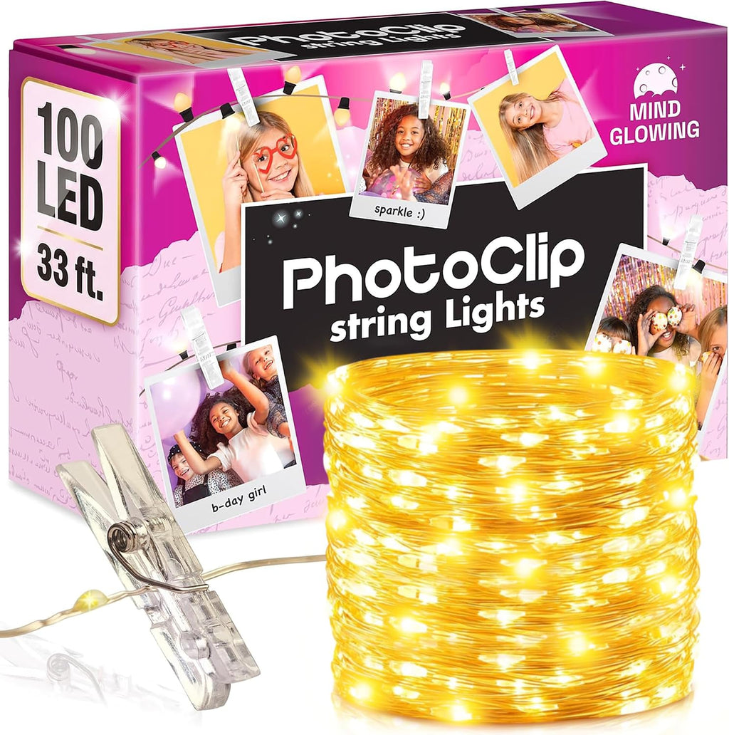Mind-Glowing Photo Clip String Lights, Warm White (100 LED, 33 ft)