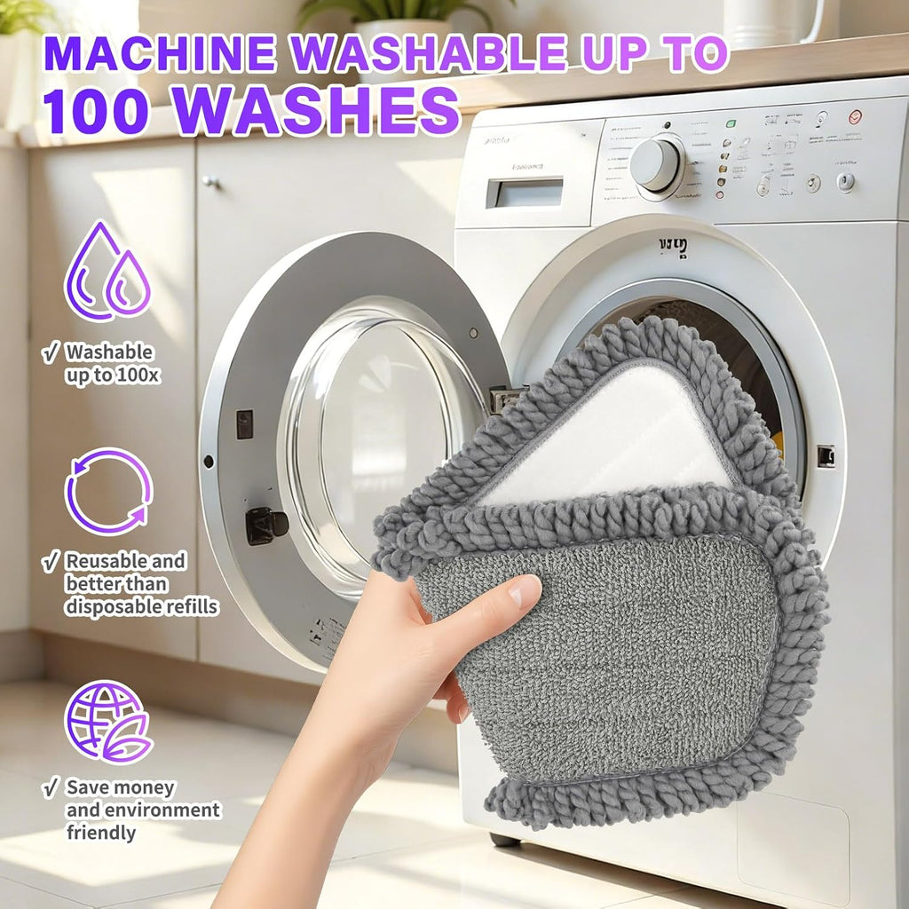 16.5" Microfiber Mop Pads Refills, 6 Pack Reusable Replacement Heads