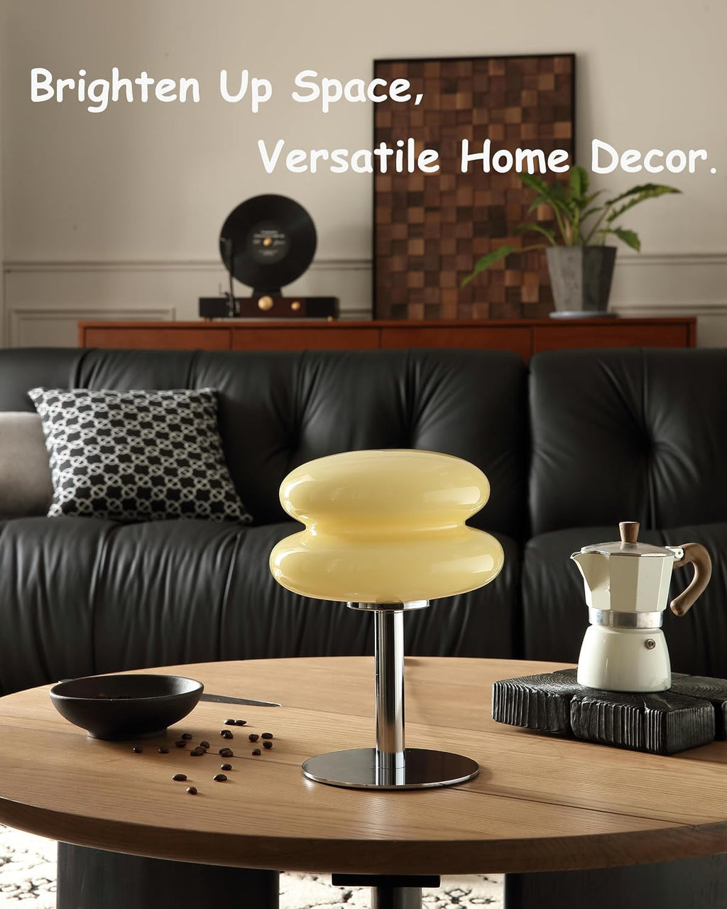 Glivpny Mushroom Lamp Table Lamp, Mid Century Modern Bedroom Lamps(Cream)