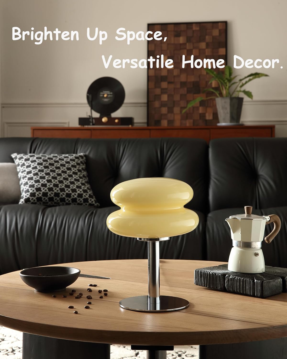 Glivpny Mushroom Lamp Table Lamp, Mid Century Modern Bedroom Lamps(Cream)