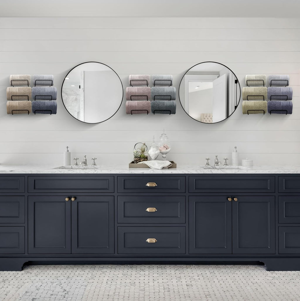 Sorbus Towel Racks for Bathroom, Wall Mounted (4 Pack 12 Towels, Black)