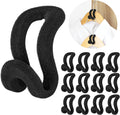 Mlici 60 Pack Velvet Space Saving Hanger Connector Hooks for Closet, Black