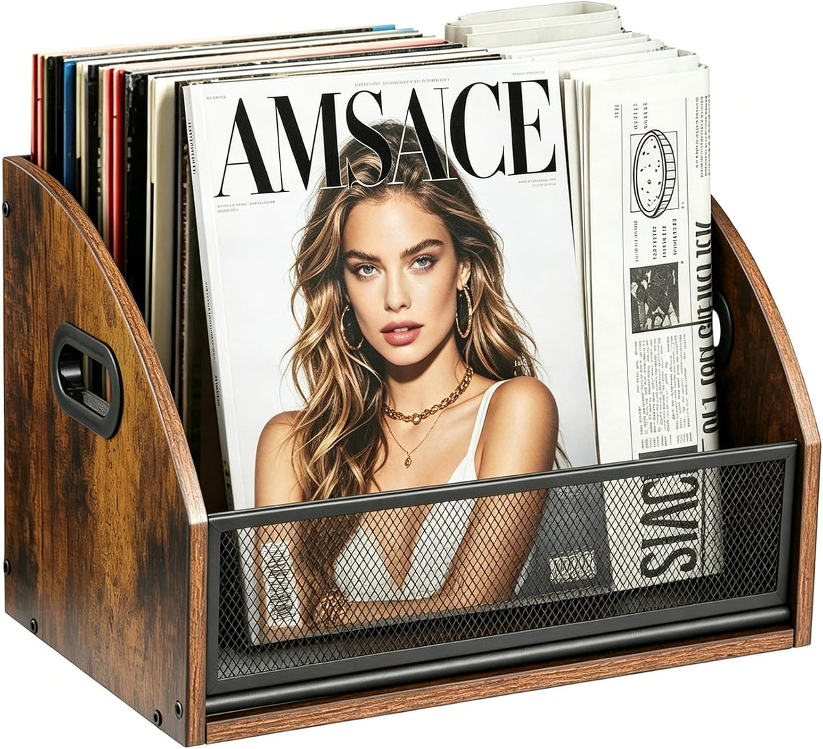 Extra Large Magazine Rack Floor, Farmhouse Magazine Holder,