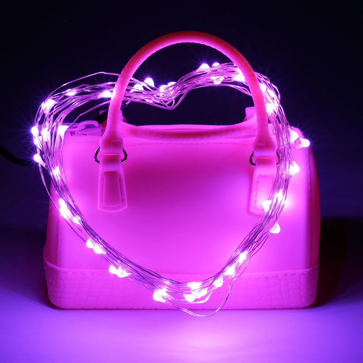 Karlling USB Plug in Fairy Lights, 50 LED 16Ft Starry String Lights, USB Powered Romantic Lights for Valentine's Day, Bedroom, Wedding, Party(Pink)