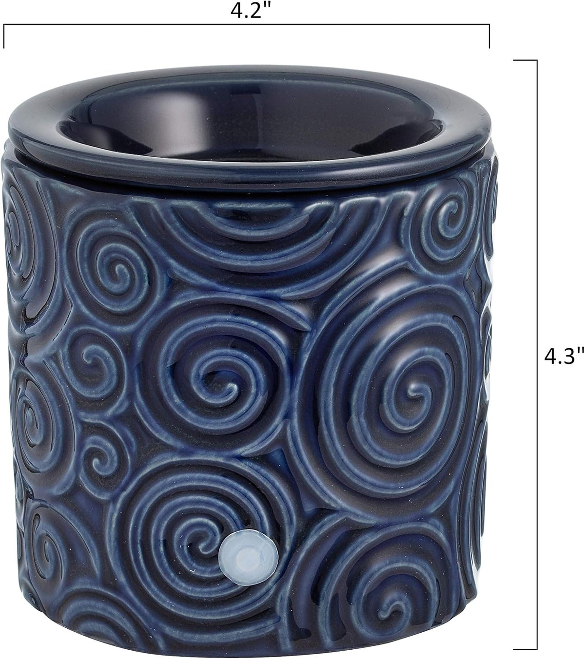 Blue Swirl Ceramic Candle Warmer Electric with Safety Timer | Automatic Plug in Fragrance Warmer for Scented Wax Melts, Cubes, Tarts | Air Freshener Set for Home Décor, Office, and Gifts