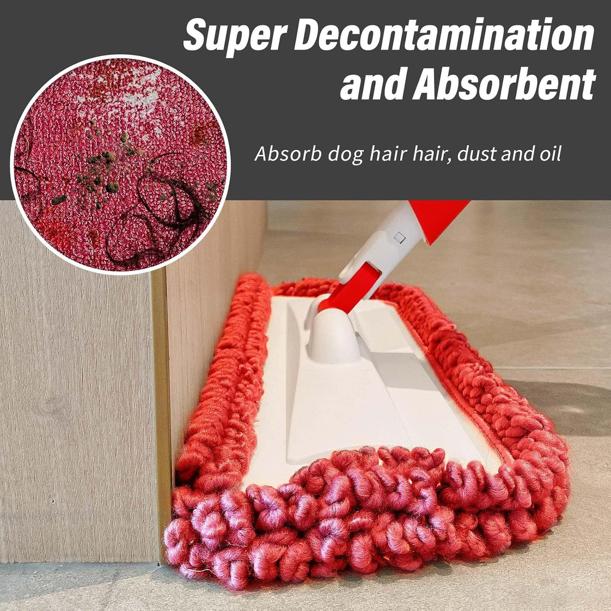 16.5" Microfiber Mop Pads Refills, 3 Pack Reusable Replacement Heads