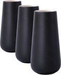D'vine Dev 8 Inch Ceramic Flower Vase Textured Finishing, Minimalist Design for Kitchen, Bedroom, Living Room, Centerpieces, Office, Raven Grain, VS-XH-B-1 (Pack of 3)