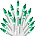 Holiday Essence 100 Green Christmas St. Patrick's Day Light Set, 20.6 Feet White Wire Indoor Outdoor