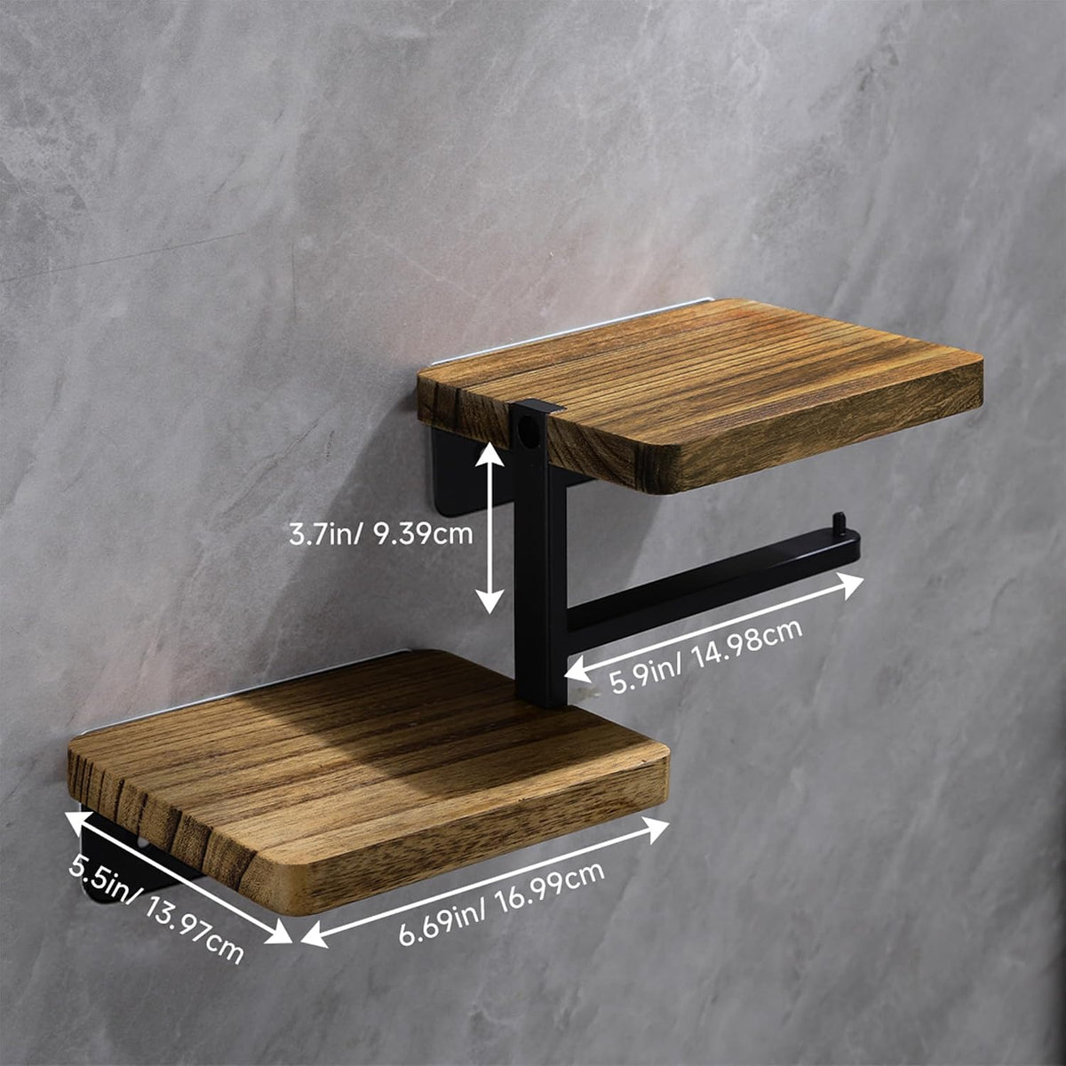 Toilet Paper Holder - Adhesive Farmhouse for Wipes&Cell Phone&Fragrance