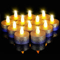Retisee 48 Pack Flameless LED Candles Glitter Decor,Gold,Blue,1.65 Inch
