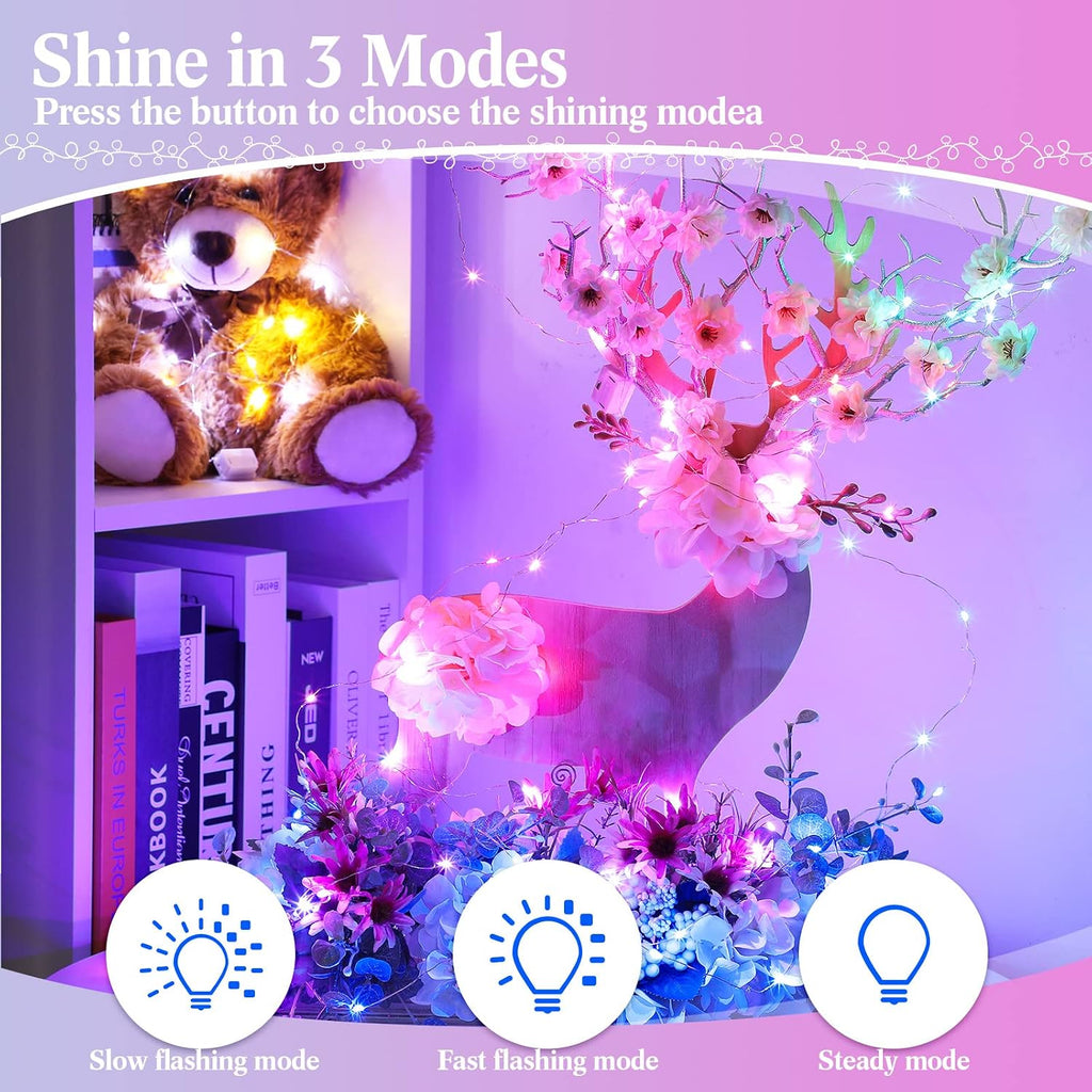 Tuanse 150 Pack LED Fairy Lights Battery Operated 3 Modes, Multi Color