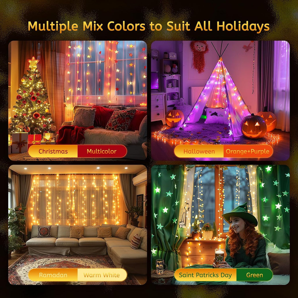 Minetom 23ft Star String Lights for Bedroom, 50LED USB Fairy Lights Indoor