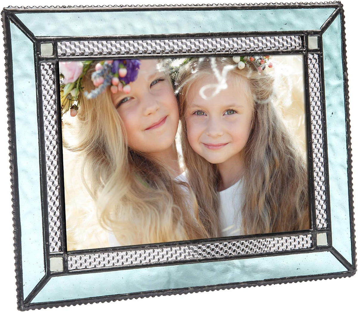 J Devlin Windsor Blue and Green Glass Picture Frame, 4x6 H/V