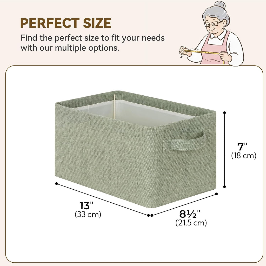 GRANNY SAYS Fabric Storage Bins, Closet Organizer Bins, Sage Green, 2-Pack