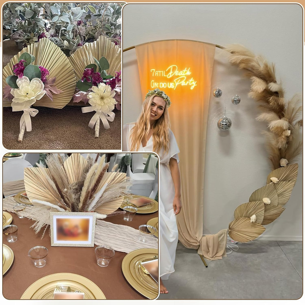 202 Pcs Boho Dried Pampas Grass Decor Bulk