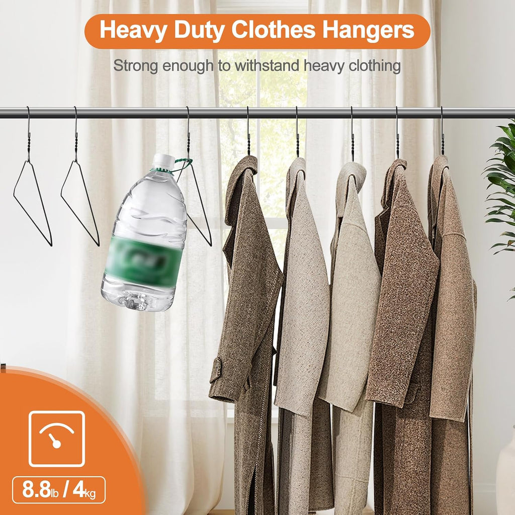 FUDESY Metal Wire Clothes Hangers 100 Pack Bulk, Space Saving, 16 in, Black