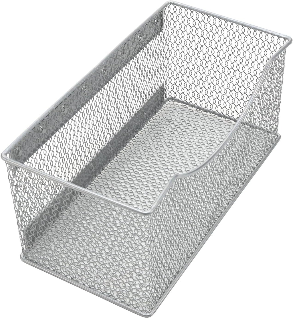 YBM HOME Magnetic Basket Storage Organizer with 16 Strong Magnets for Metal Desk, Fridge, Whiteboard, and Wall Locker Accessories, Large (2-Pack)