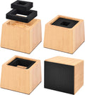 Wooden Bed Risers 3 Inch Heavy Duty, Support 2500 lbs, Nature