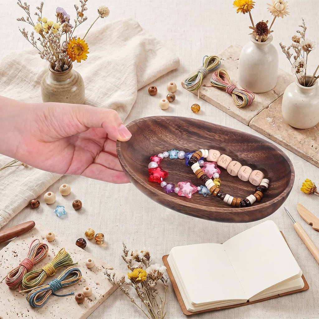 Wooden Decorative Bowl, Handcrafted Decorative Boat Bowl Walnut Wood
