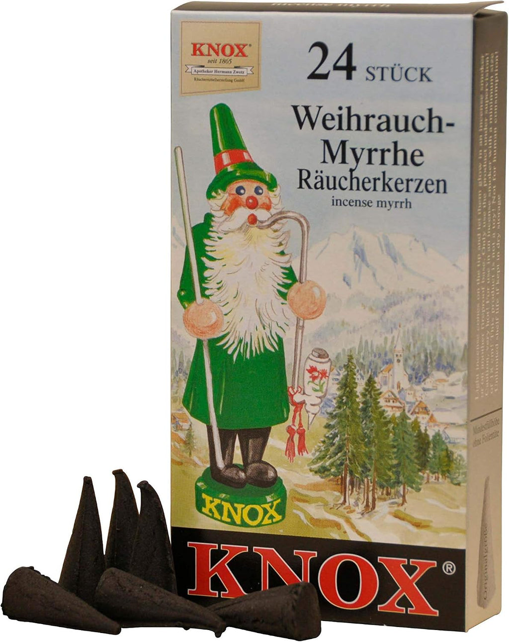 Knox 078750 Set Classic, 4 Packs of 24 Incense, Fir Tree, Myrrh, Scent, Baked Apple, Christmas Cones, Multicoloured, 2,5 x 1,2 x 1,2 cm
