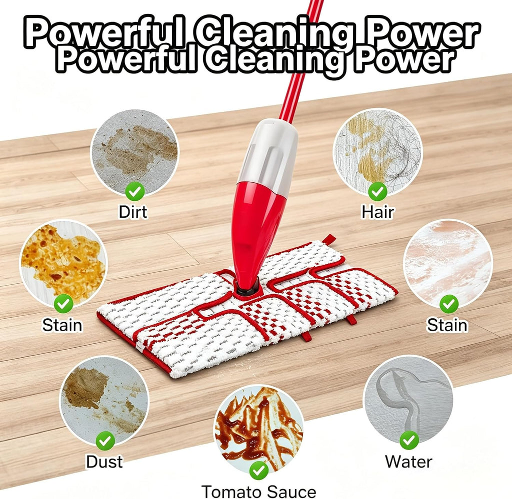 4packs Reusable Microfiber Spray Mop Pads Compatible with Ocedar Promist MAX Spray Mops Refill for Oceda ProMist Dust Mop, Dual-Action Washable Flip Mops Pads Replacement for Dry Wet Floor Cleaning