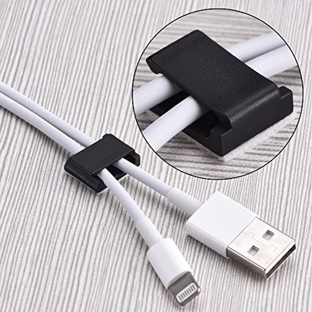Hicarer 100 Pcs Adhesive Cable Clips Cord Holder, Small, Black