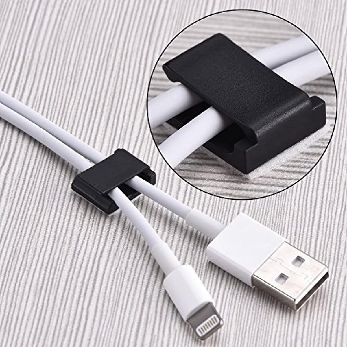 Hicarer 100 Pcs Adhesive Cable Clips Cord Holder, Small, Black