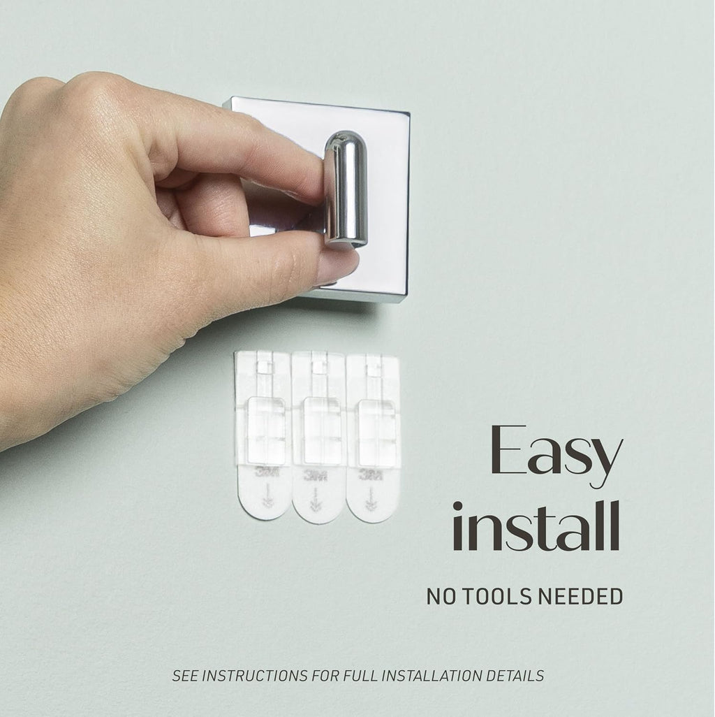 Command Small Chrome Decor Bath Hooks, 1 Hook, 6 Strips