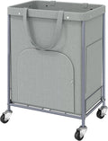 170L Large Laundry Basket with Wheels, Rolling Laundry Hamper Easy Access Clothing Minimizes Bending, Laundry Cart with 4 Silent Casters & Removable Bag for Bedroom, Bathroom, Laundry Room, Gray