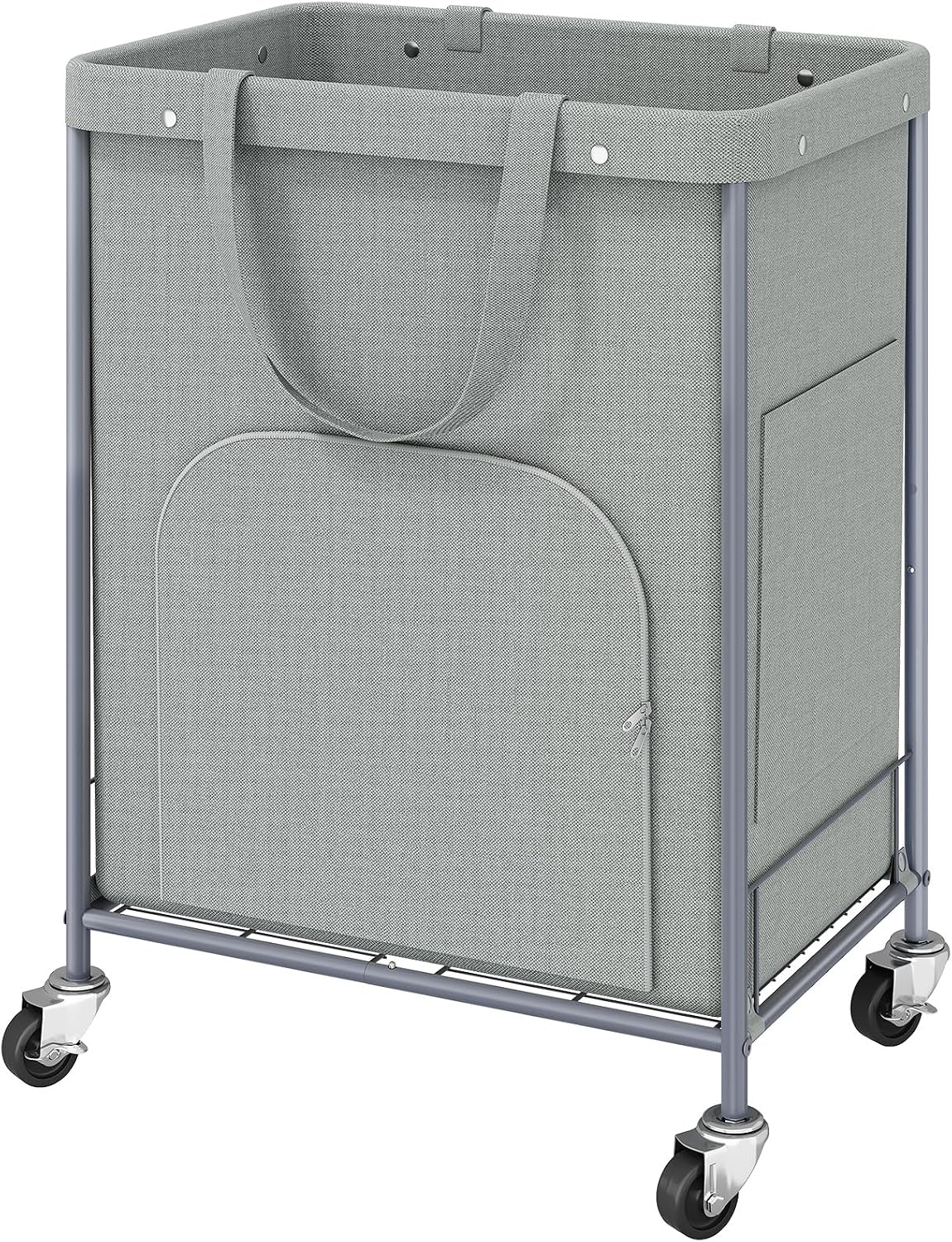 170L Large Laundry Basket with Wheels, Rolling Laundry Hamper Easy Access Clothing Minimizes Bending, Laundry Cart with 4 Silent Casters & Removable Bag for Bedroom, Bathroom, Laundry Room, Gray