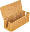 Handmade Rattan Cable Management Box, Cord Hider Box, Electric Cord Hider for Power Outlets, Routers, Chargers, and Daily Storage Items