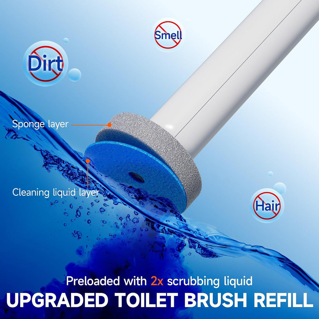 Disposable Toilet Brush Refill Heads, 36 Count, Pre-Loaded Foaming Sponge Refills for Compatible Toilet Wand, Classic Gray – Refills Only, Wand and Caddy Not Included