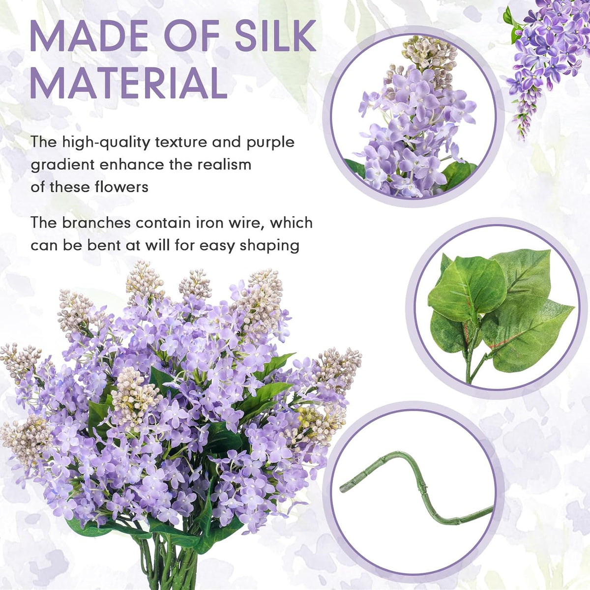 Thiccywoov 10 Pcs 24" Purple Artificial Lilac Flower for Table Centerpieces