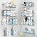 Liuoud 10 Pack Shower Caddy Chrome Silver Bathroom Storage Decor